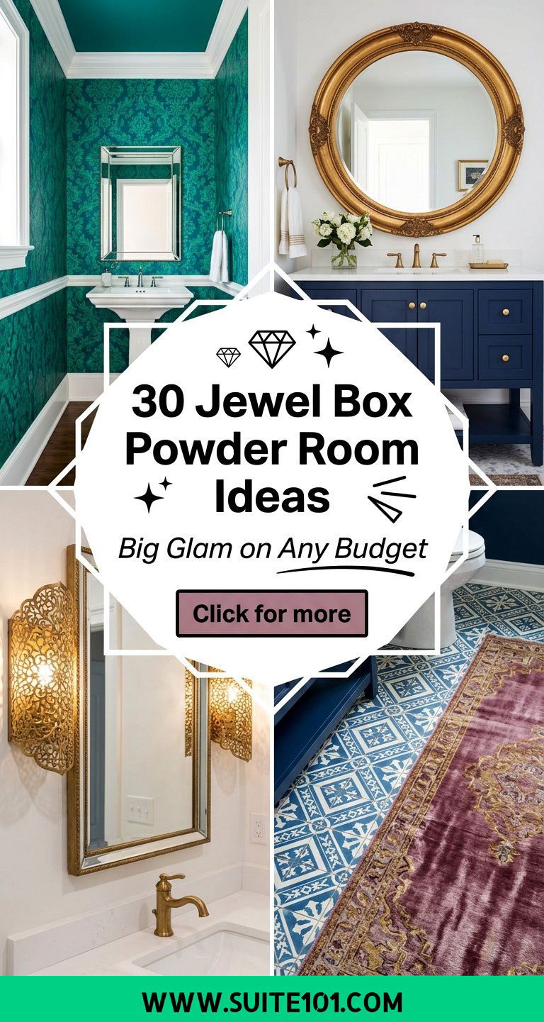 30 Jewel Box Powder Room Ideas for Big Glam on Any Budget - 30 Jewel Box Powder Room Ideas for Big Glam on Any Budget