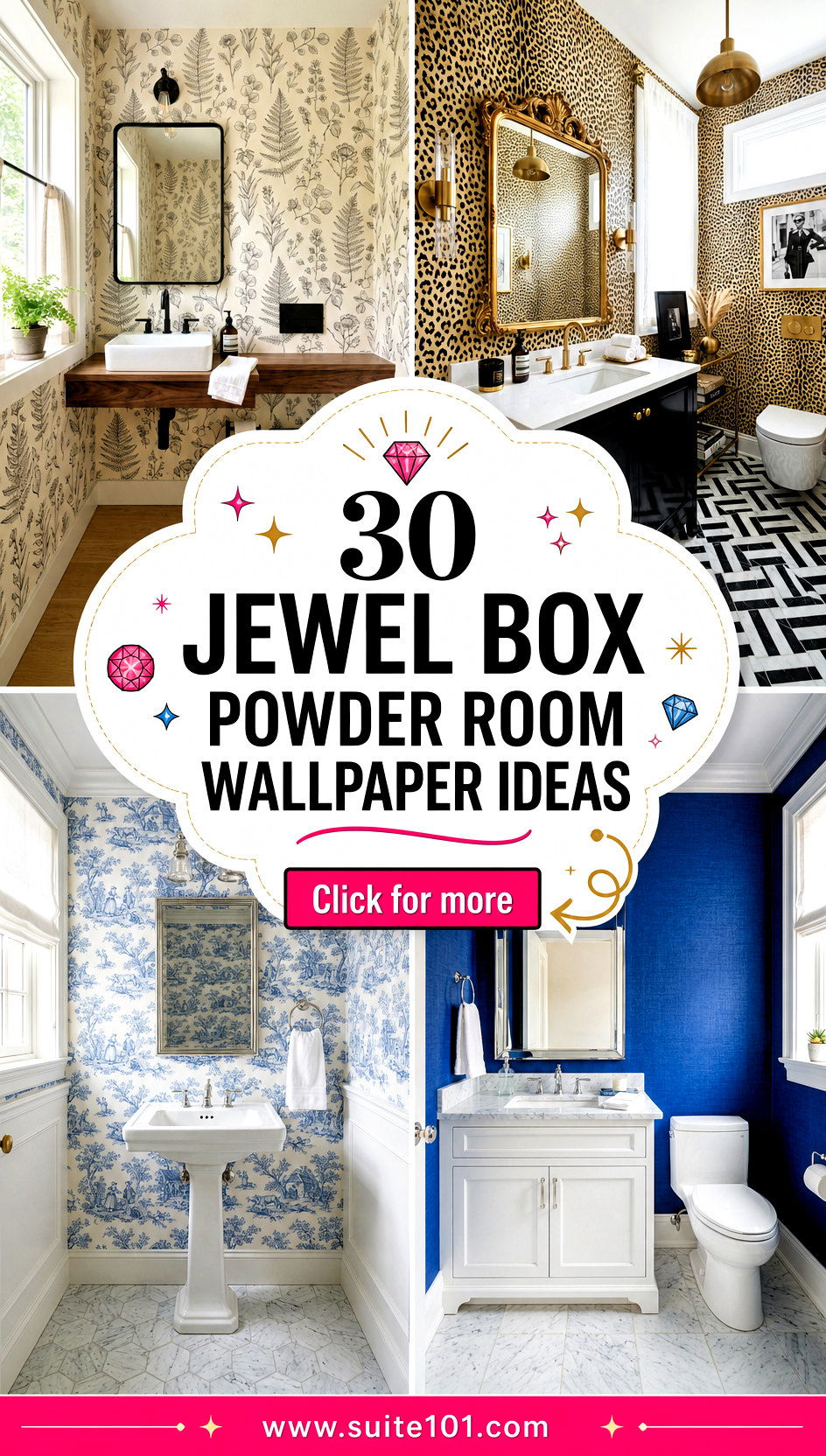 30 Jewel Box Powder Room Wallpaper Ideas for Statement Walls - 30 Jewel Box Powder Room Wallpaper Ideas for Statement Walls