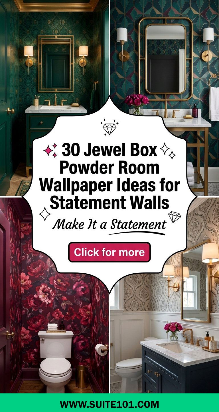 30 Jewel Box Powder Room Wallpaper Ideas for Statement Walls - 30 Jewel Box Powder Room Wallpaper Ideas for Statement Walls