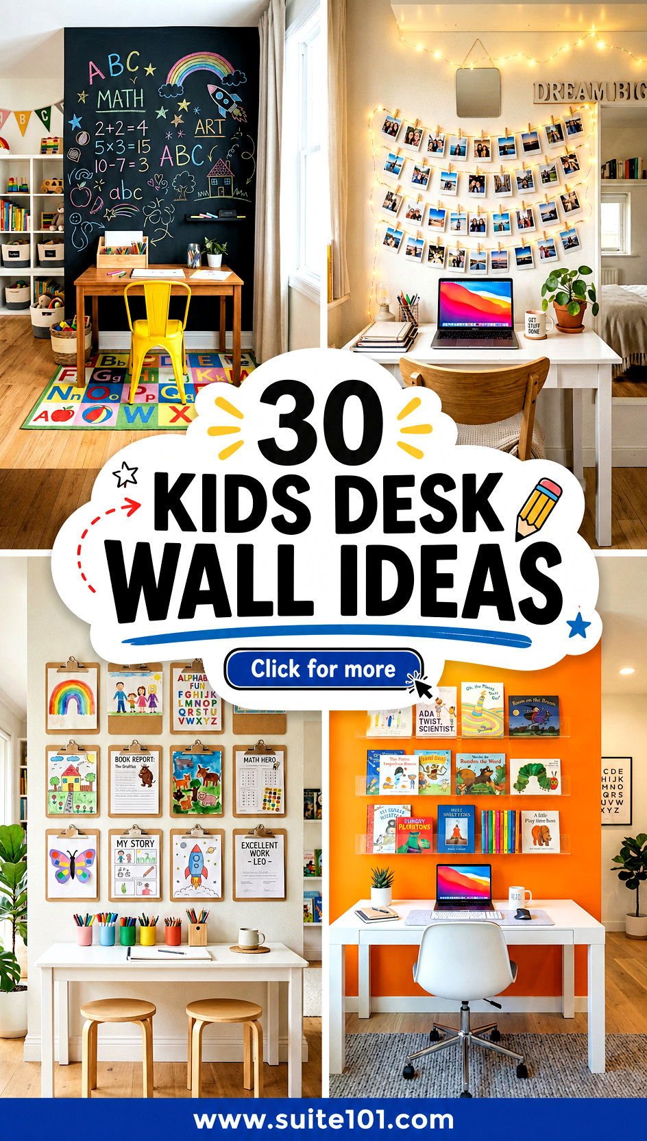 30 Kids Desk Wall Ideas to Create a Study Zone Theyll Love - 30 Kids Desk Wall Ideas to Create a Study Zone They'll Love