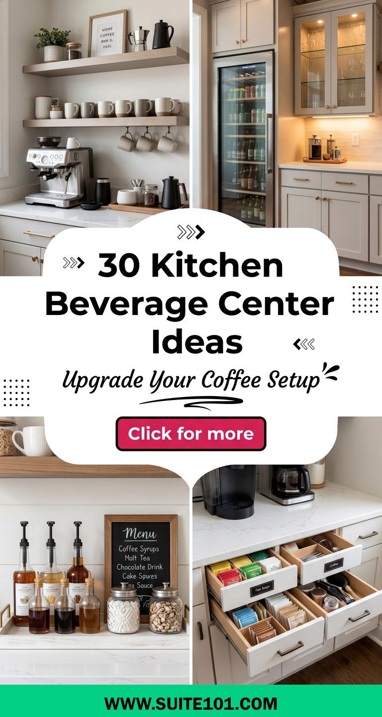 30 Kitchen Beverage Center Ideas to Upgrade Your Coffee Setup - 30 Kitchen Beverage Center Ideas to Upgrade Your Coffee Setup