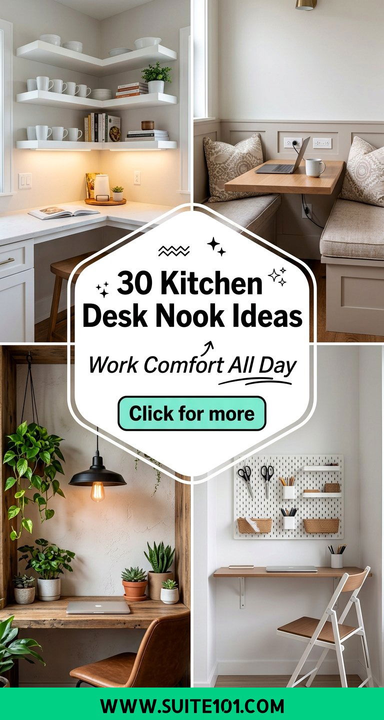 30 Kitchen Desk Nook Ideas for Work-From-Home Comfort All Day - 30 Kitchen Desk Nook Ideas for Work-From-Home Comfort All Day