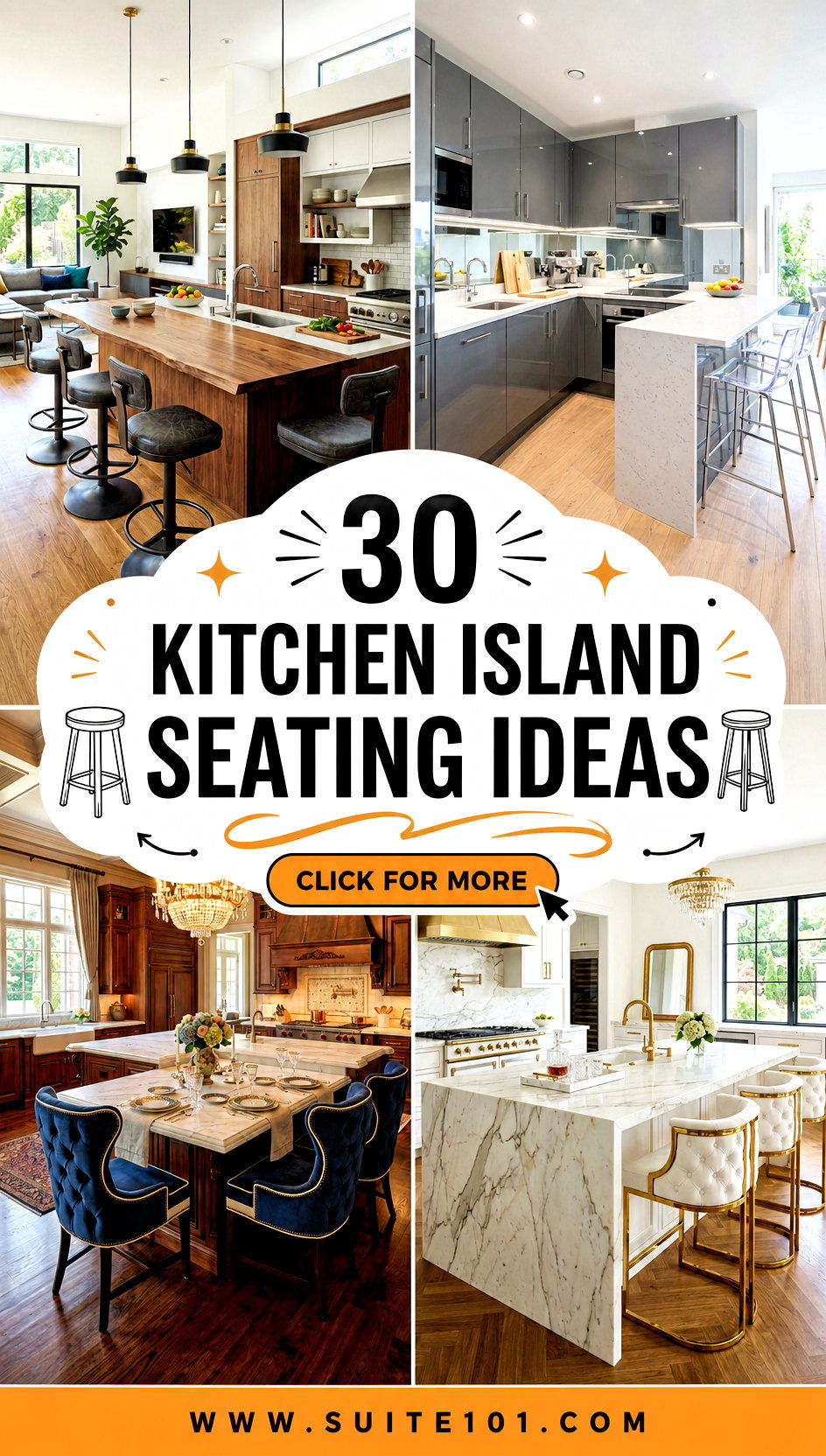 30 Kitchen Island Seating Ideas for Cozy Meals and Hosting - 30 Kitchen Island Seating Ideas for Cozy Meals and Hosting