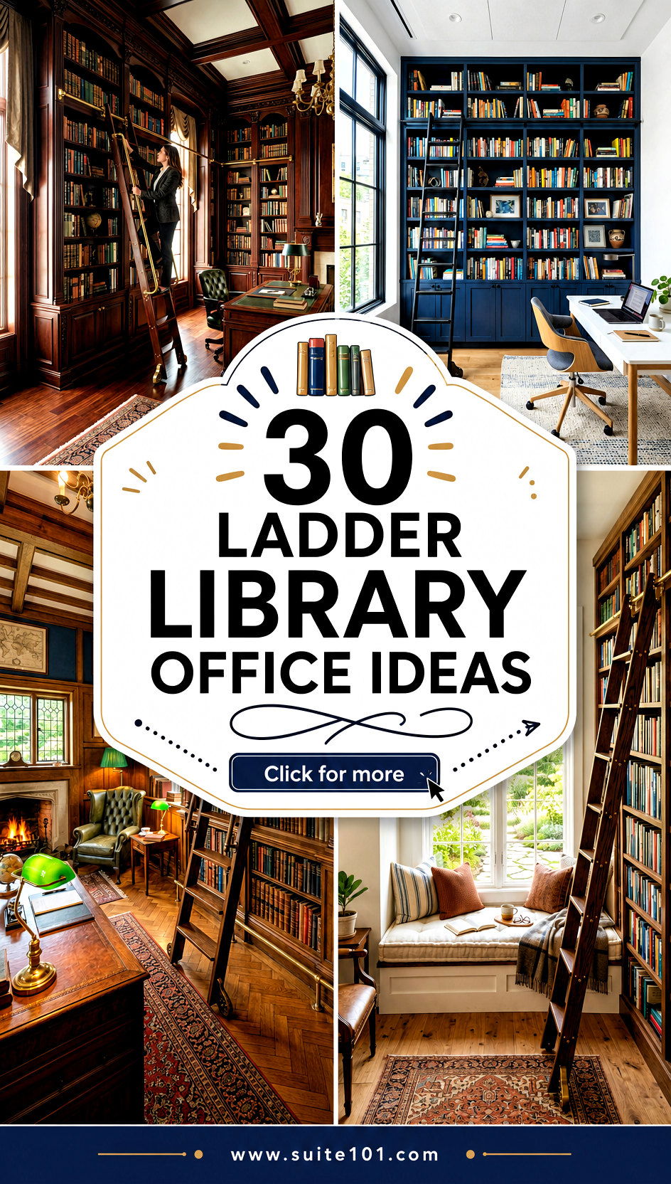 30 Ladder Library Office Ideas to Store Books in Style Today - 30 Ladder Library Office Ideas to Store Books in Style Today