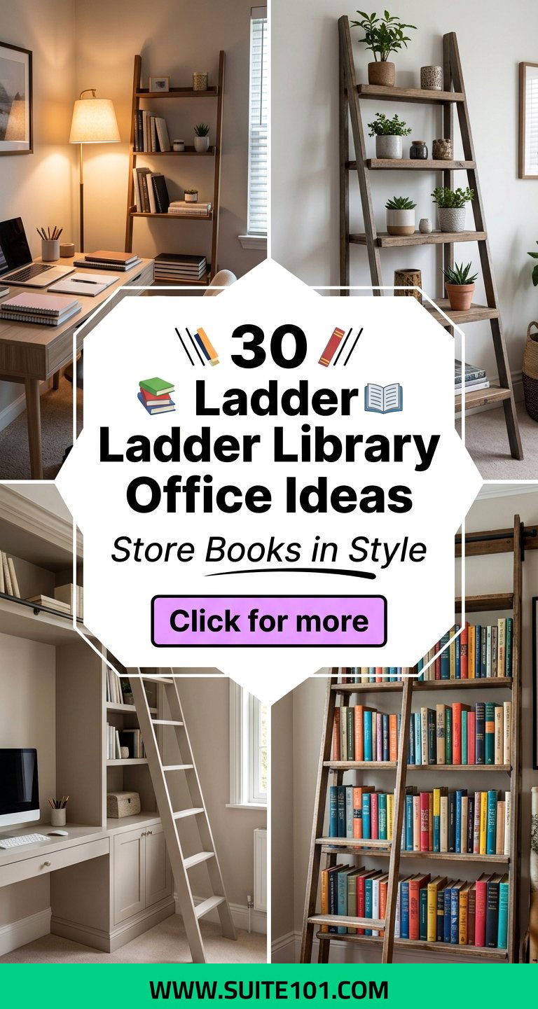30 Ladder Library Office Ideas to Store Books in Style Today - 30 Ladder Library Office Ideas to Store Books in Style Today