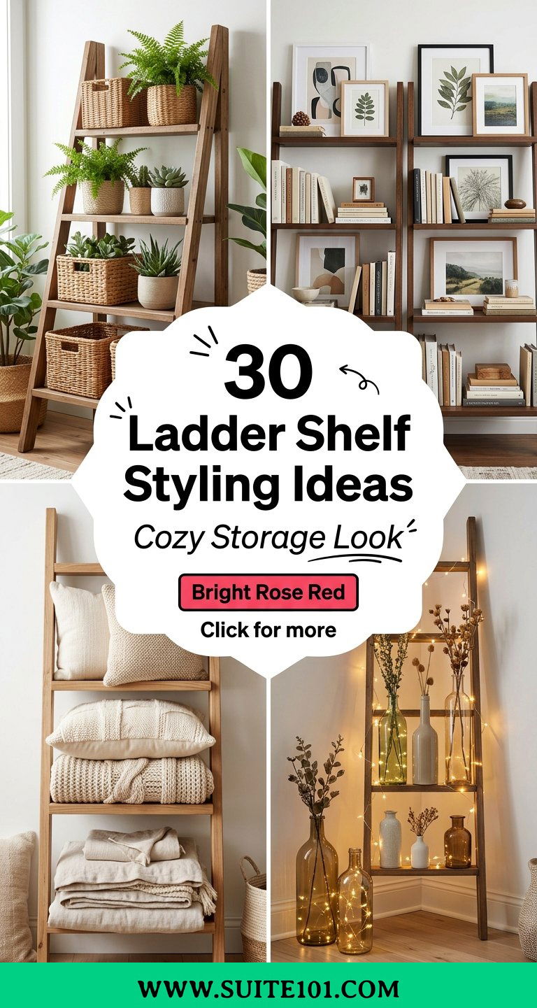 30 Ladder Shelf Styling Ideas for Cozy Functional Living Areas - 30 Ladder Shelf Styling Ideas for Cozy, Functional Living Areas