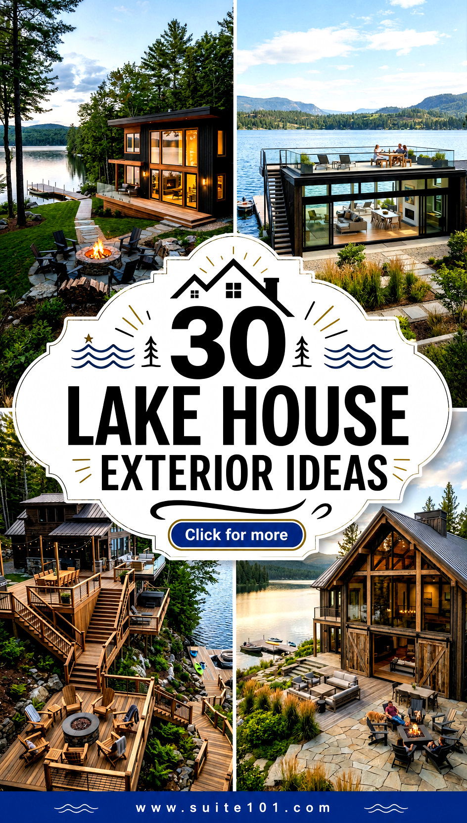 30 Lake House Exterior Ideas to Boost Curb Appeal by the Water - 30 Lake House Exterior Ideas to Boost Curb Appeal by the Water