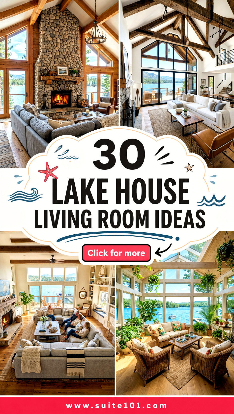 30 Lake House Living Room Ideas For Relaxed Coastal Style - 30 Lake House Living Room Ideas For Relaxed Coastal Style