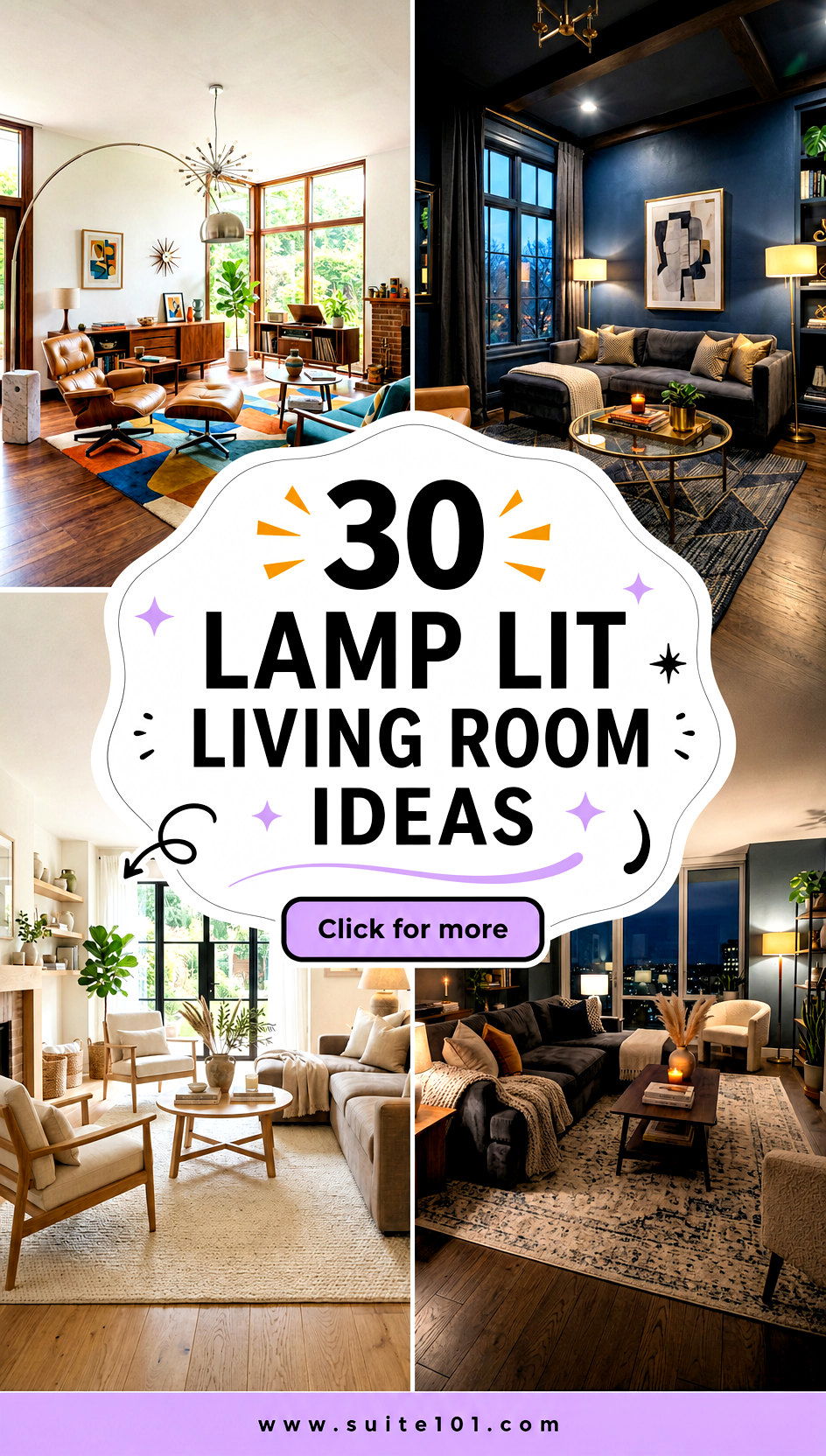 30 Lamp Lit Living Room Ideas For A Cozy Movie-Night Vibe - 30 Lamp Lit Living Room Ideas For A Cozy, Movie-Night Vibe