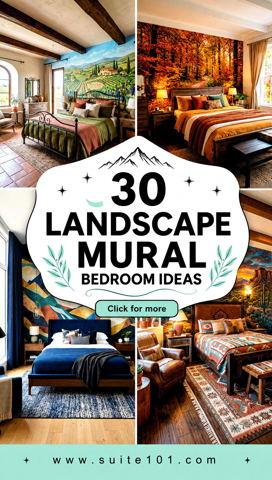30 Landscape Mural Bedroom Ideas to Bring Nature Indoors - 30 Landscape Mural Bedroom Ideas to Bring Nature Indoors