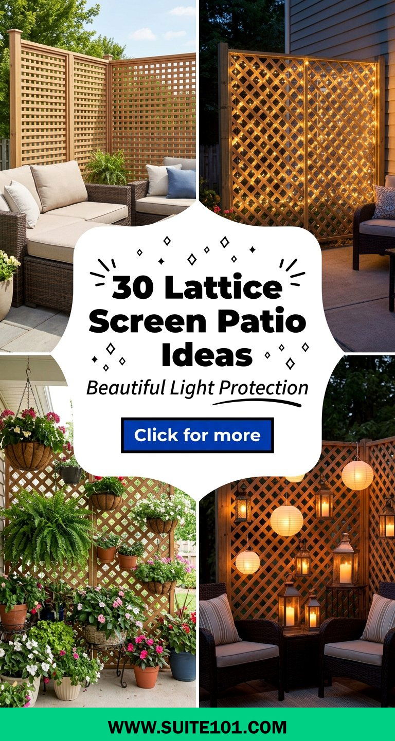 30 Lattice Screen Patio Ideas For Windbreaks And Beautiful Light - 30 Lattice Screen Patio Ideas For Windbreaks And Beautiful Light