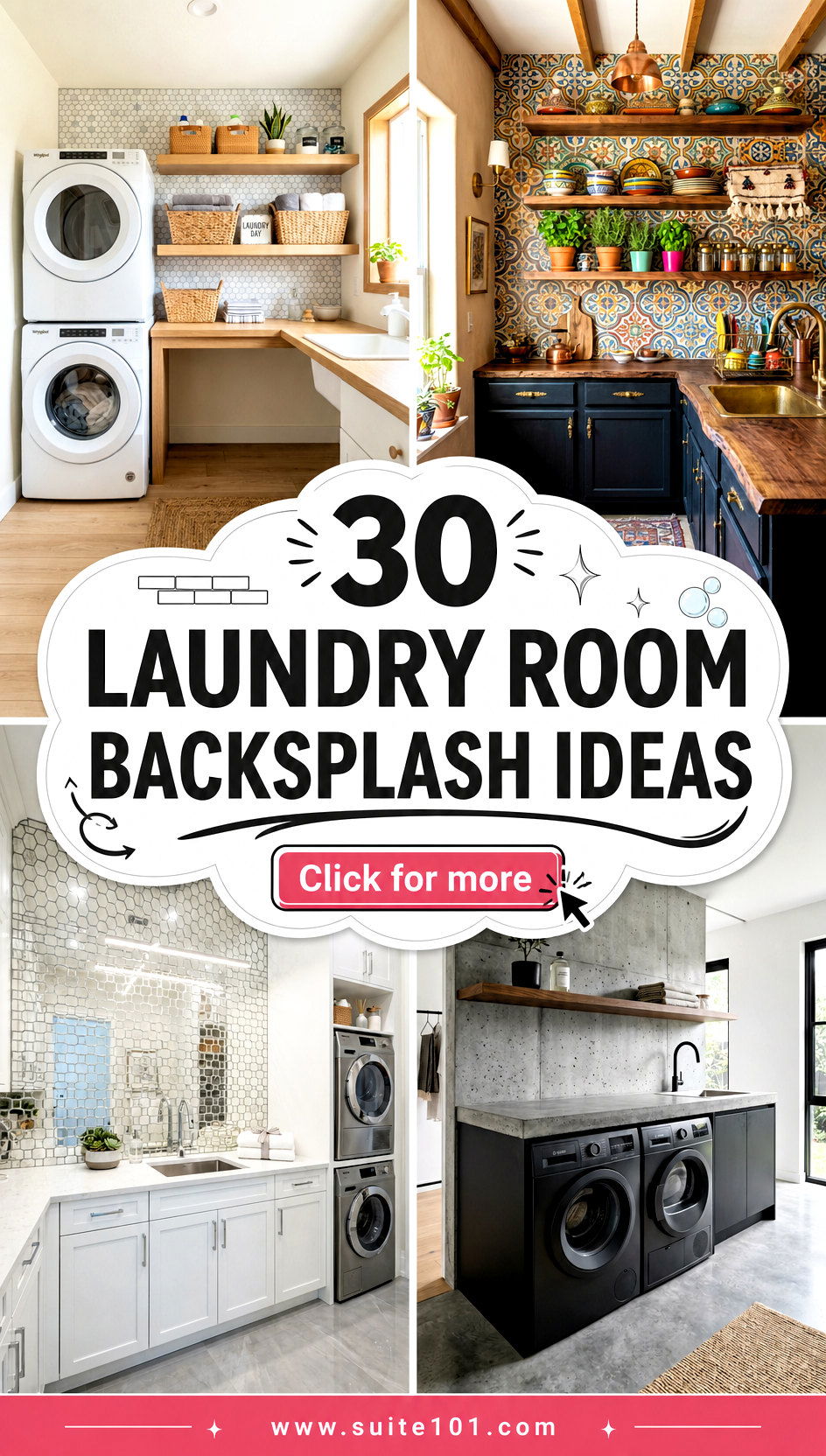 30 Laundry Room Backsplash Ideas for Style-Proof Cleaning - 30 Laundry Room Backsplash Ideas for Style-Proof Cleaning