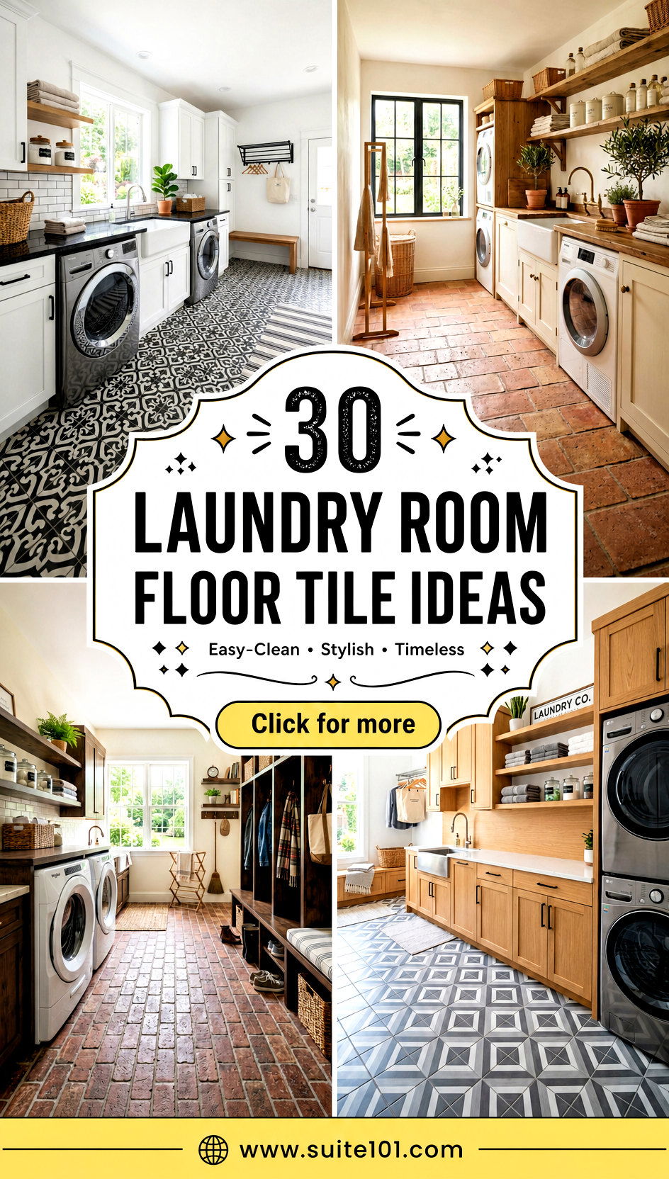 30 Laundry Room Floor Tile Ideas for Easy Cleaning and Great Style - 30 Laundry Room Floor Tile Ideas for Easy Cleaning and Great Style