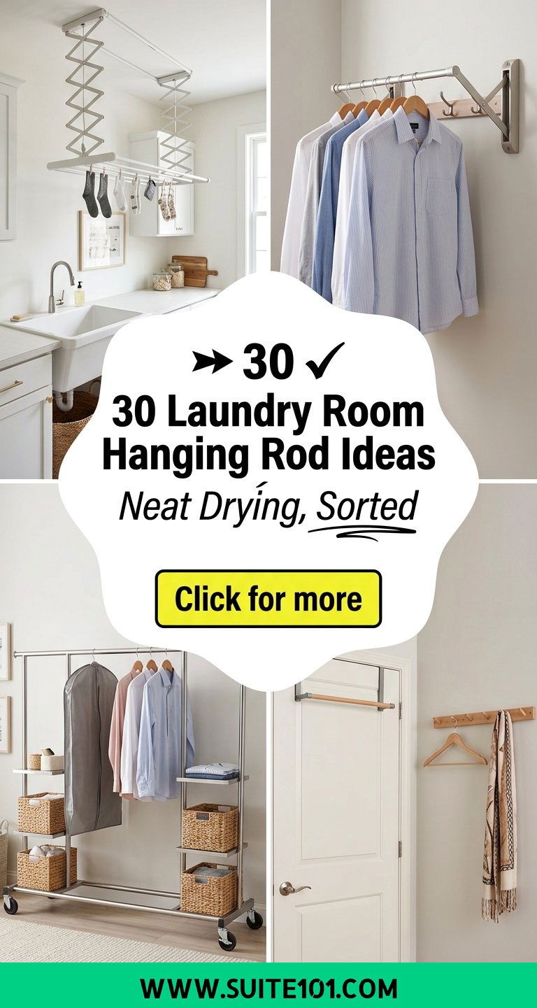 30 Laundry Room Hanging Rod Ideas for Neater Drying and Storage - 30 Laundry Room Hanging Rod Ideas for Neater Drying and Storage
