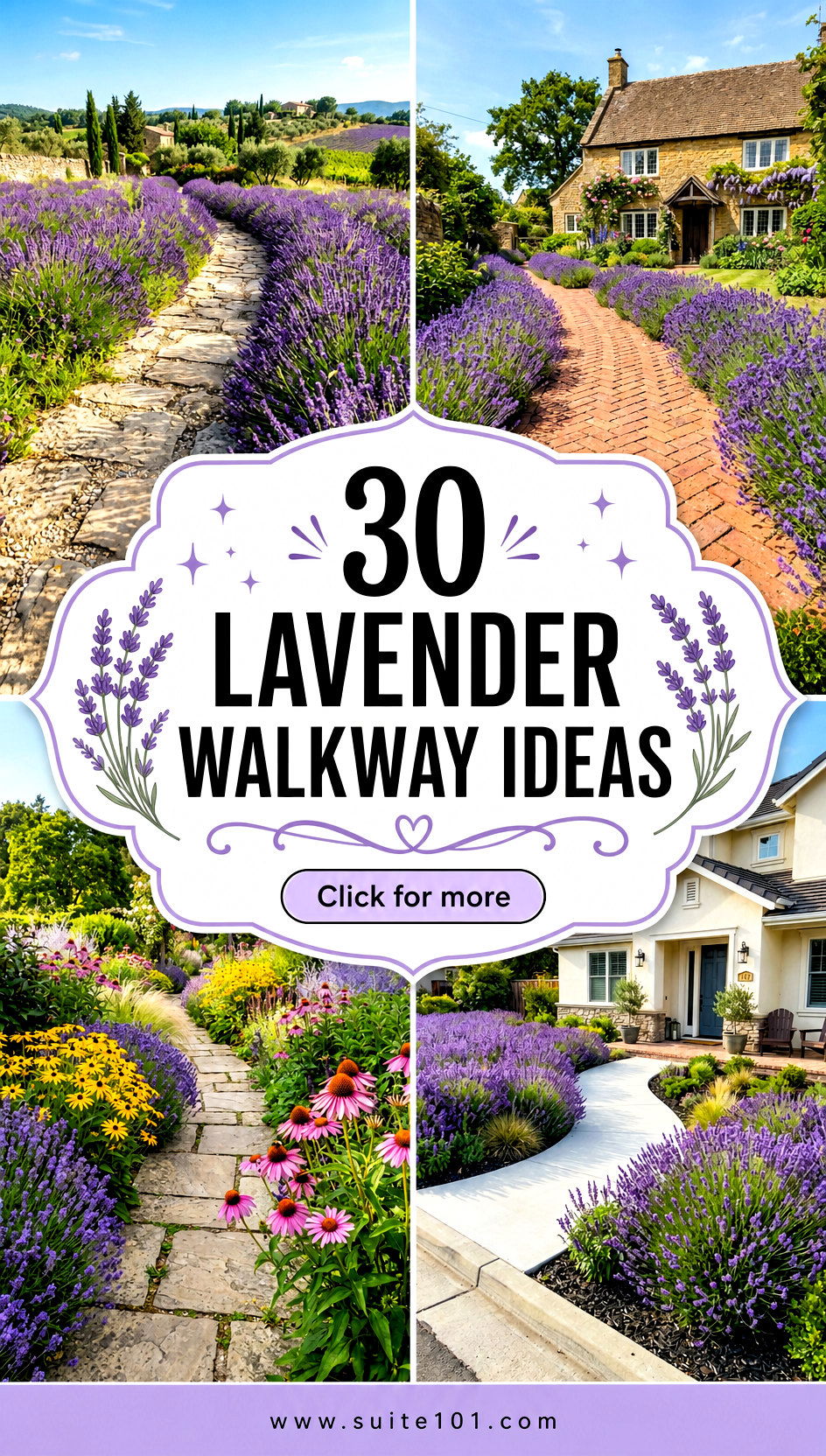 30 Lavender Walkway Ideas for a Fresh Fragrant Front Yard - 30 Lavender Walkway Ideas for a Fresh, Fragrant Front Yard