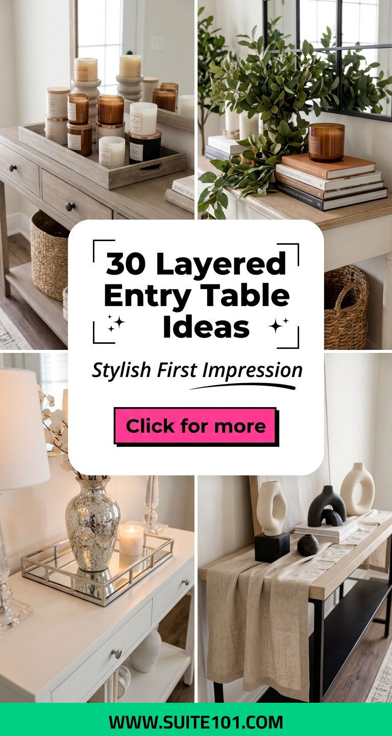30 Layered Entry Table Ideas for a Stylish First Impression - 30 Layered Entry Table Ideas for a Stylish First Impression