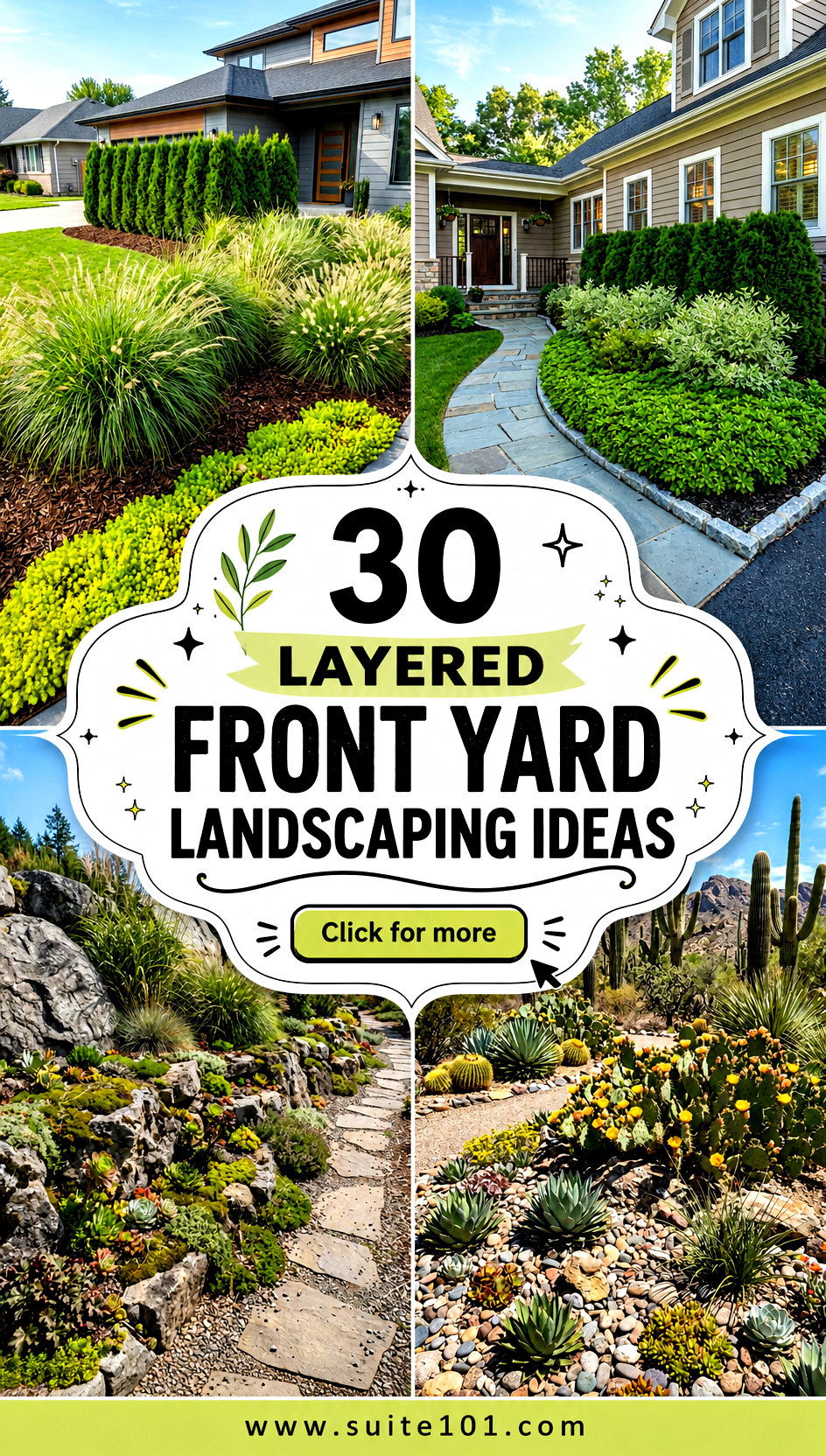 30 Layered Front Yard Landscaping Ideas for Instant Curb Appeal - 30 Layered Front Yard Landscaping Ideas for Instant Curb Appeal