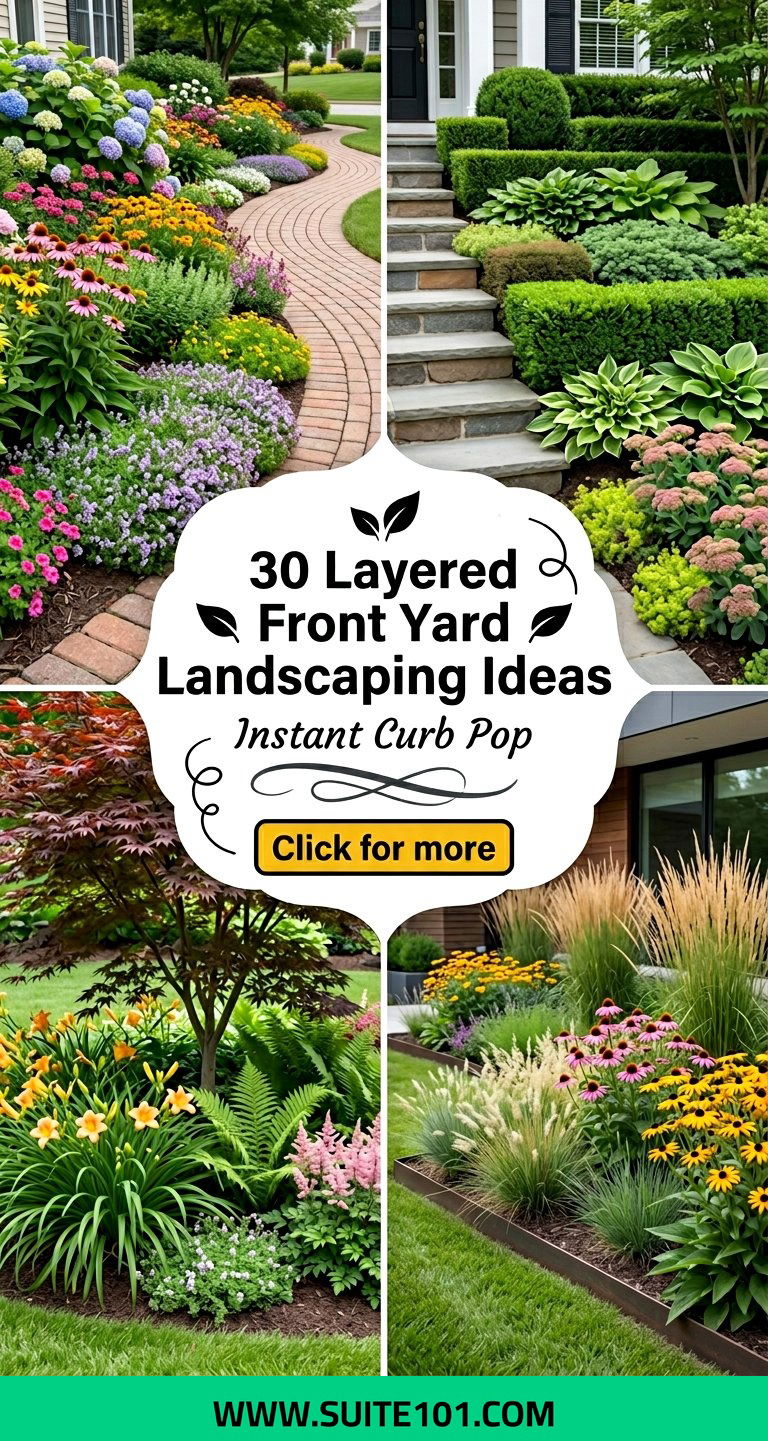 30 Layered Front Yard Landscaping Ideas for Instant Curb Appeal - 30 Layered Front Yard Landscaping Ideas for Instant Curb Appeal