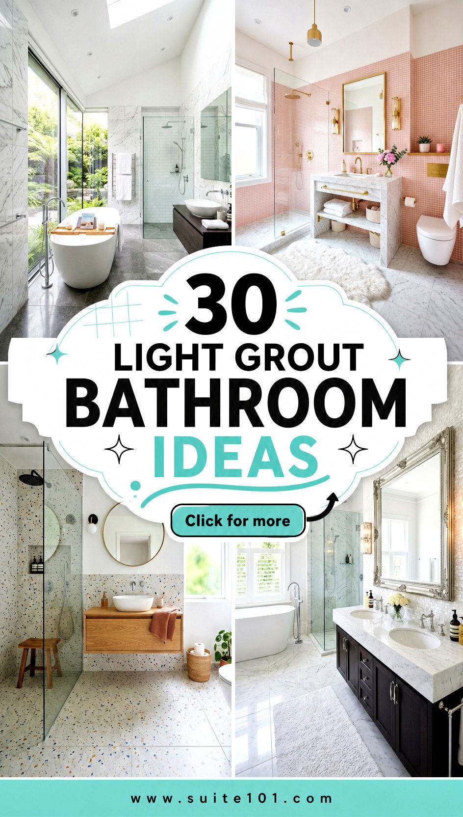 30 Light Grout Bathroom Ideas for Bright Timeless Tile Looks - 30 Light Grout Bathroom Ideas for Bright, Timeless Tile Looks