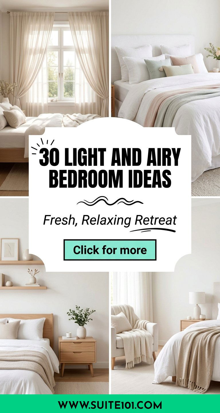 30 Light and Airy Bedroom Ideas for a Fresh Relaxing Retreat - 30 Light and Airy Bedroom Ideas for a Fresh, Relaxing Retreat