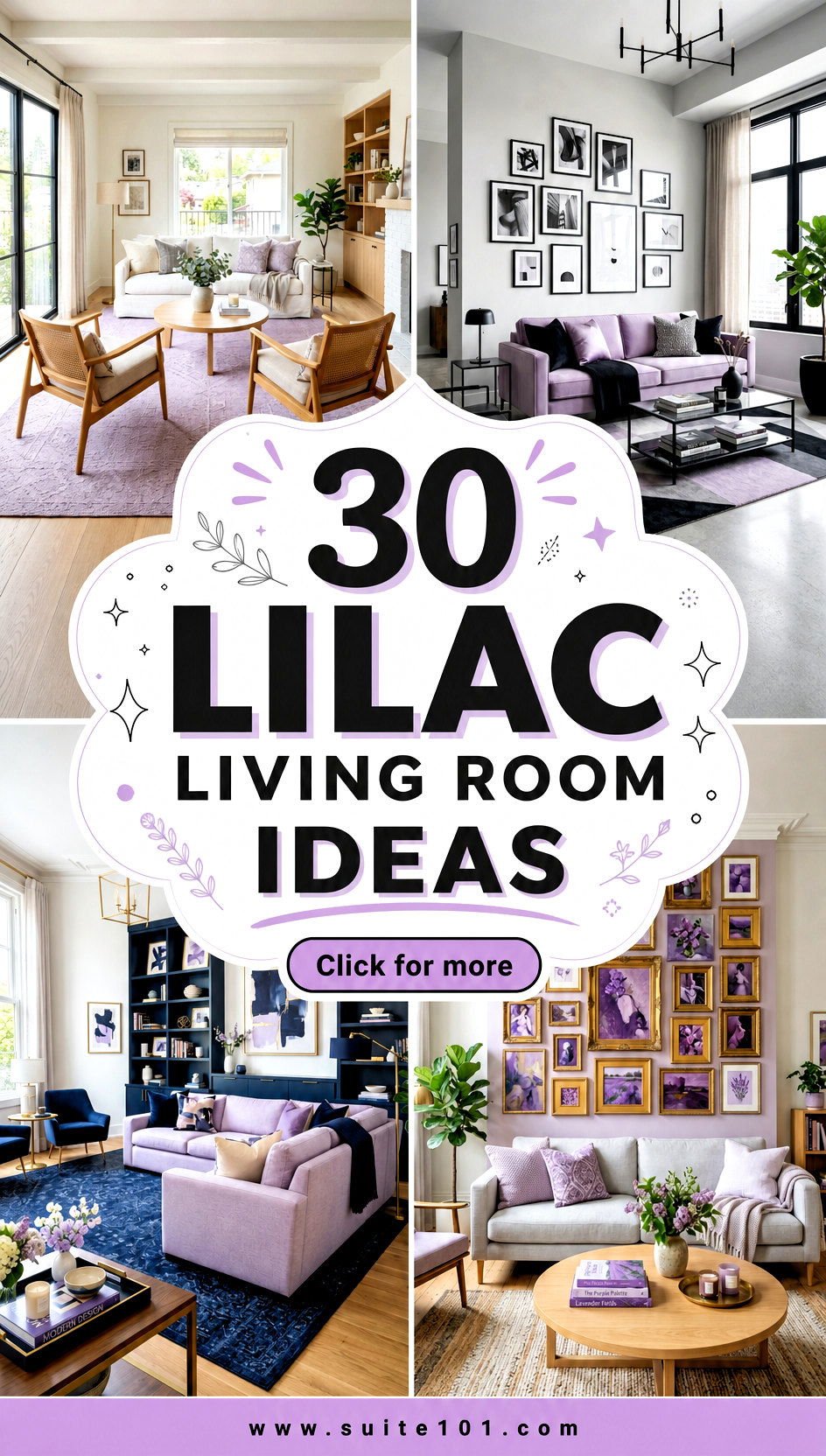 30 Lilac Living Room Ideas to Create a Soft Modern Mood - 30 Lilac Living Room Ideas to Create a Soft, Modern Mood