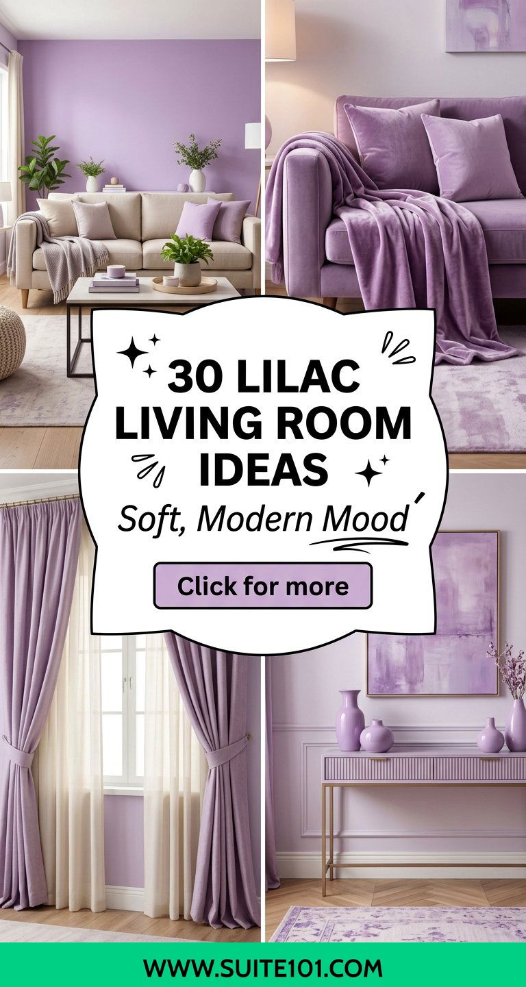 30 Lilac Living Room Ideas to Create a Soft Modern Mood - 30 Lilac Living Room Ideas to Create a Soft, Modern Mood