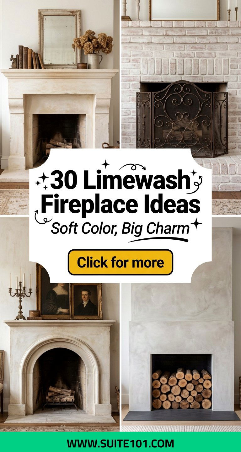 30 Limewash Fireplace Ideas for Soft Color and Old-World Charm - 30 Limewash Fireplace Ideas for Soft Color and Old-World Charm