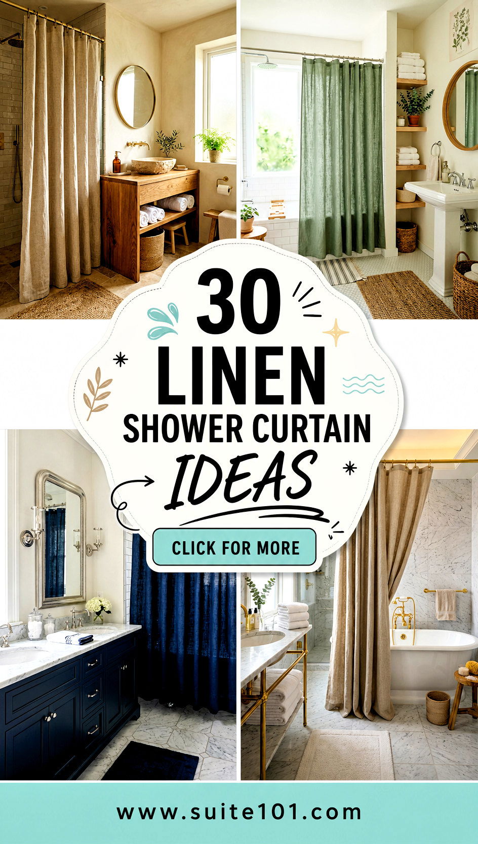 30 Linen Shower Curtain Ideas for a Spa-Like Bathroom Refresh - 30 Linen Shower Curtain Ideas for a Spa-Like Bathroom Refresh