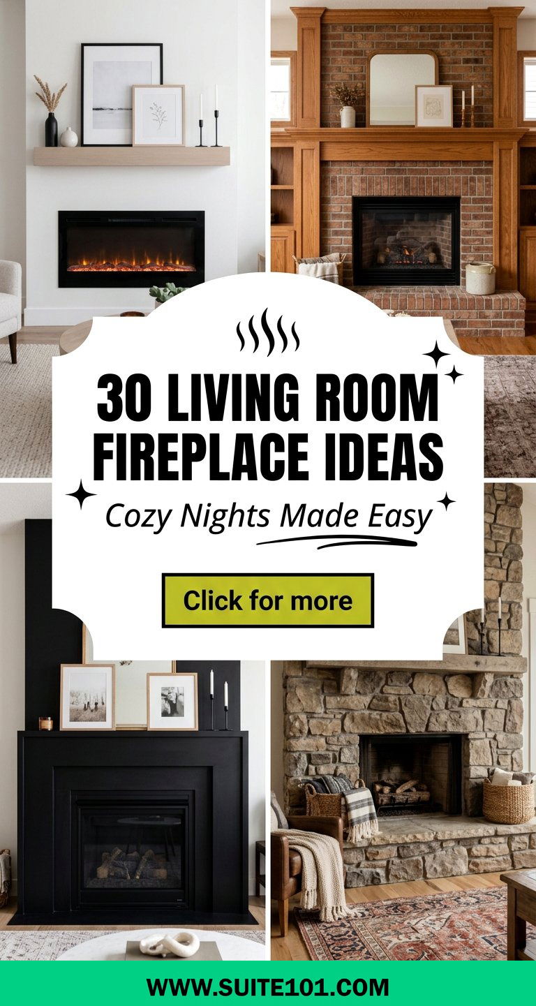 30 Living Room Fireplace Ideas to Make Cozy Nights Look Easy - 30 Living Room Fireplace Ideas to Make Cozy Nights Look Easy