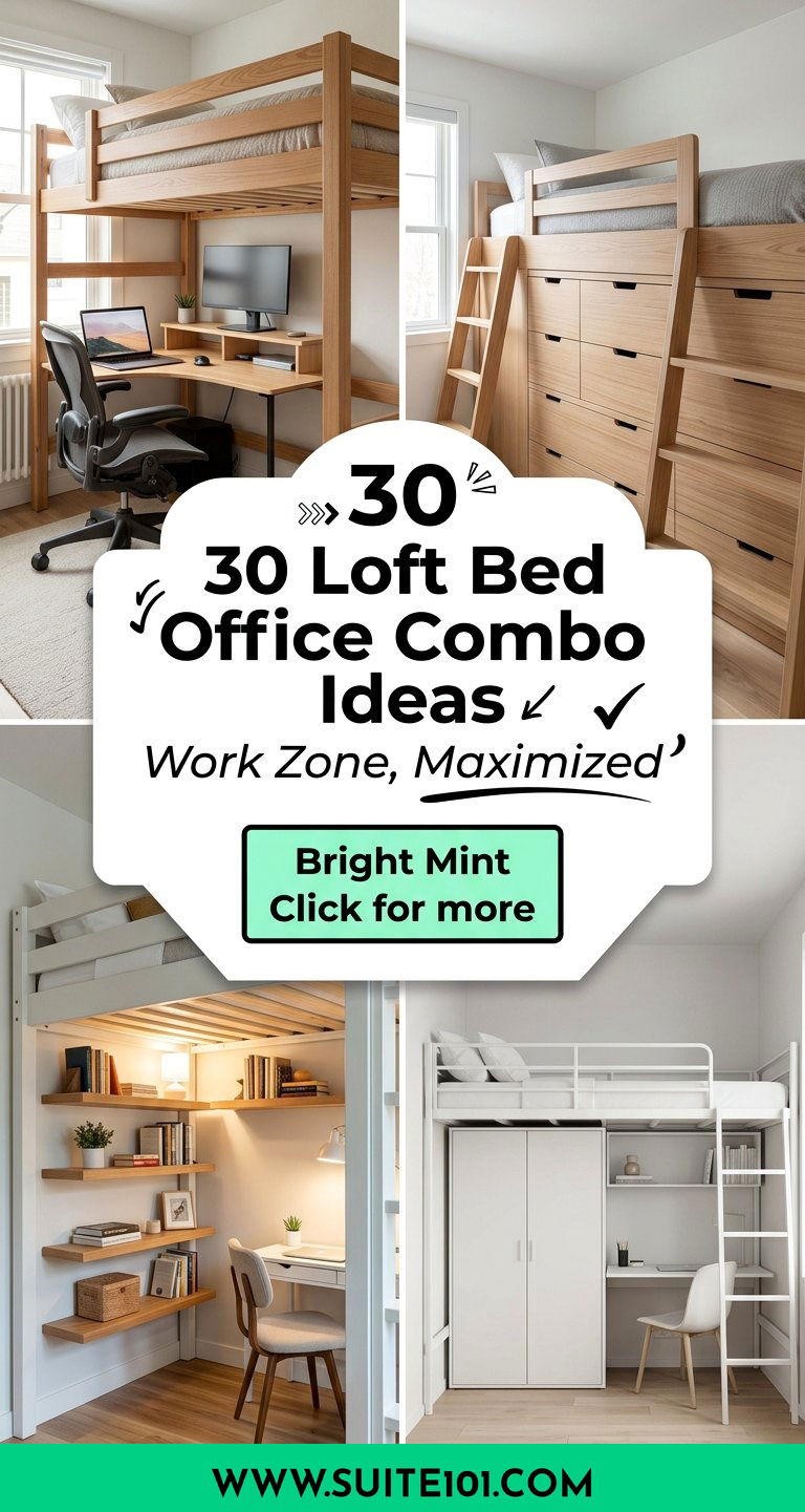 30 Loft Bed Office Combo Ideas for a Functional Work Zone - 30 Loft Bed Office Combo Ideas for a Functional Work Zone