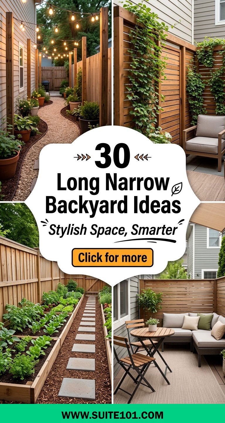 30 Long Narrow Backyard Ideas for Stylish Outdoor Space - 30 Long Narrow Backyard Ideas for Stylish Outdoor Space