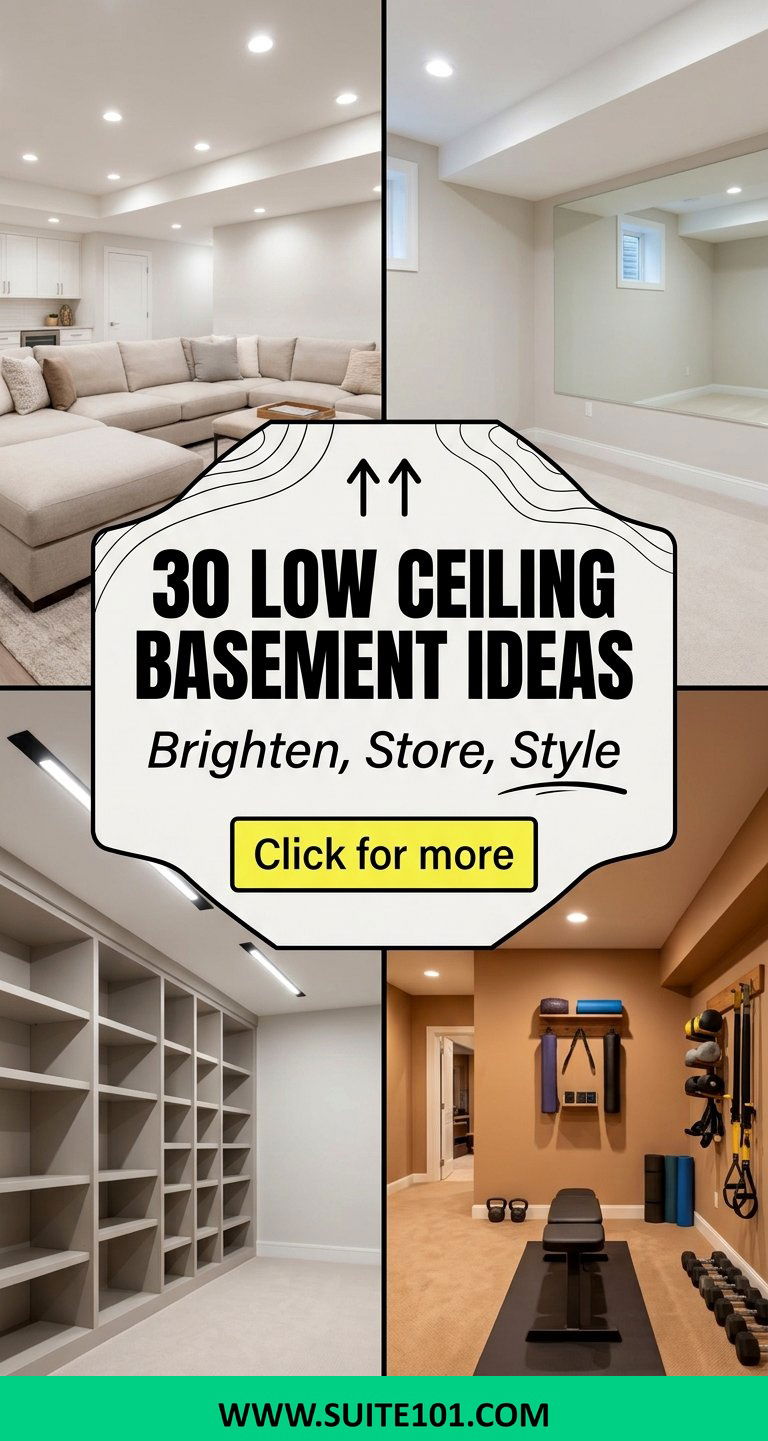 30 Low Ceiling Basement Ideas to Brighten Add Storage and Style - 30 Low Ceiling Basement Ideas to Brighten, Add Storage & Style