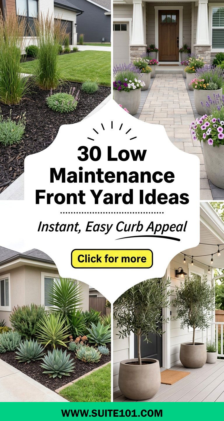 30 Low Maintenance Front Yard Ideas for Instant Easy Curb Appeal - 30 Low Maintenance Front Yard Ideas for Instant, Easy Curb Appeal