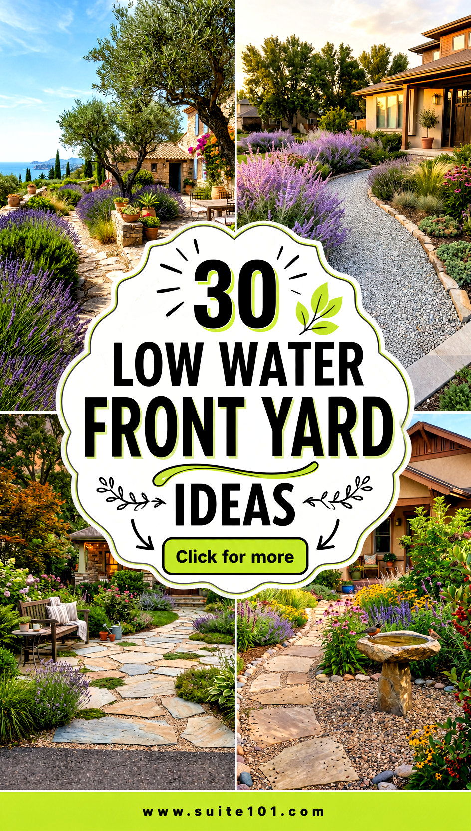 30 Low Water Front Yard Ideas for a Beautiful Drought-Proof Yard - 30 Low Water Front Yard Ideas for a Beautiful Drought-Proof Yard