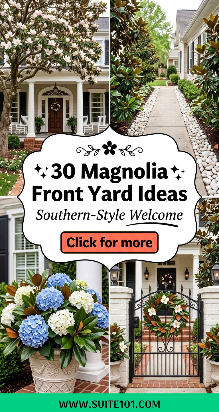 30 Magnolia Front Yard Ideas for a Southern-Style Welcome - 30 Magnolia Front Yard Ideas for a Southern-Style Welcome