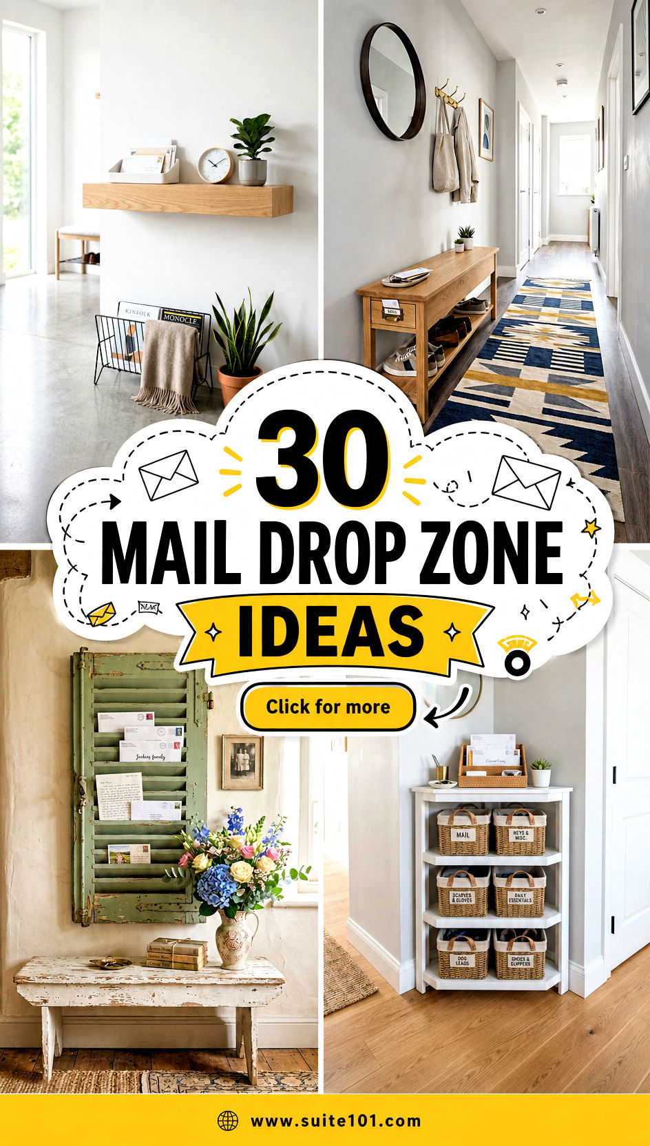 30 Mail Drop Zone Ideas to Organize Packages and Letters - 30 Mail Drop Zone Ideas to Organize Packages and Letters