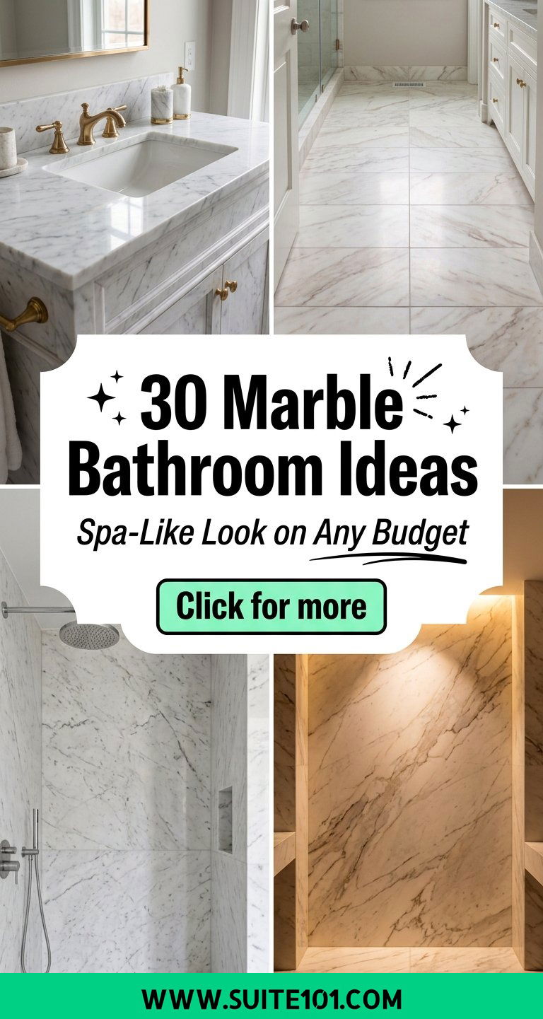 30 Marble Bathroom Ideas for a Spa-Like Look on Any Budget - 30 Marble Bathroom Ideas for a Spa-Like Look on Any Budget
