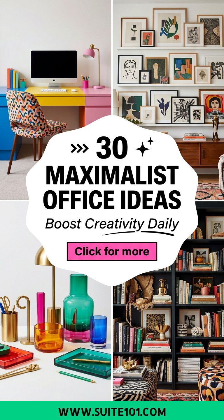 30 Maximalist Office Ideas to Boost Creativity and Personality - 30 Maximalist Office Ideas to Boost Creativity and Personality