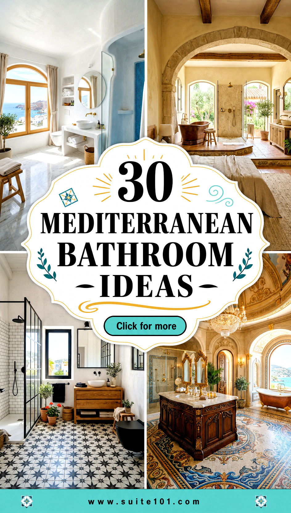 30 Mediterranean Bathroom Ideas for Sunlit Style and Comfort - 30 Mediterranean Bathroom Ideas for Sunlit Style and Comfort