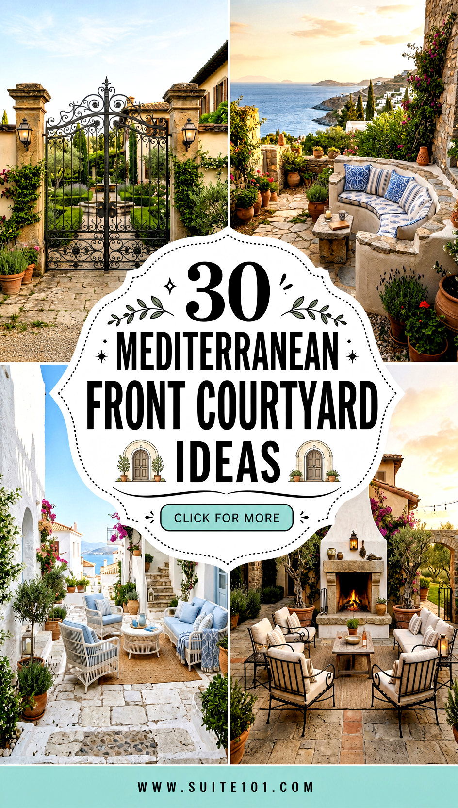 30 Mediterranean front courtyard ideas Welcoming Curb Appeal - 30 Mediterranean front courtyard ideas: Welcoming Curb Appeal