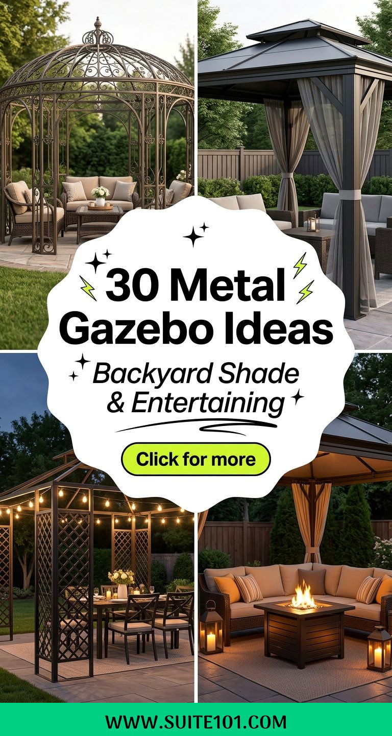 30 Metal Gazebo Ideas for Backyard Shade and Entertaining - 30 Metal Gazebo Ideas for Backyard Shade and Entertaining