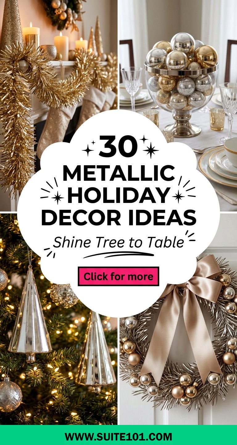 30 Metallic Holiday Decor Ideas That Shine From Tree to Table - 30 Metallic Holiday Decor Ideas That Shine From Tree to Table