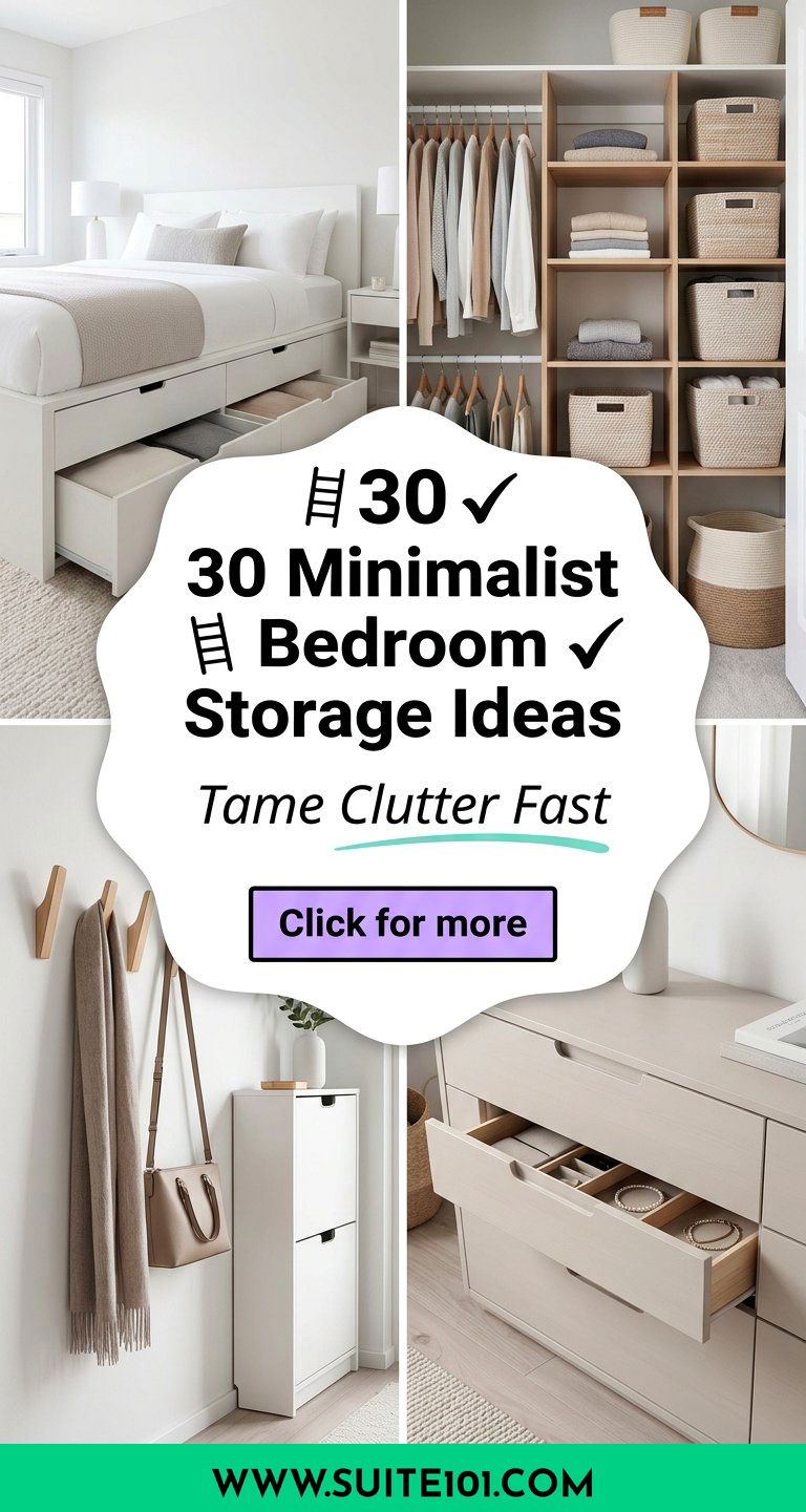 30 Minimalist Bedroom Storage Ideas to Tame Clutter Fast - 30 Minimalist Bedroom Storage Ideas to Tame Clutter Fast