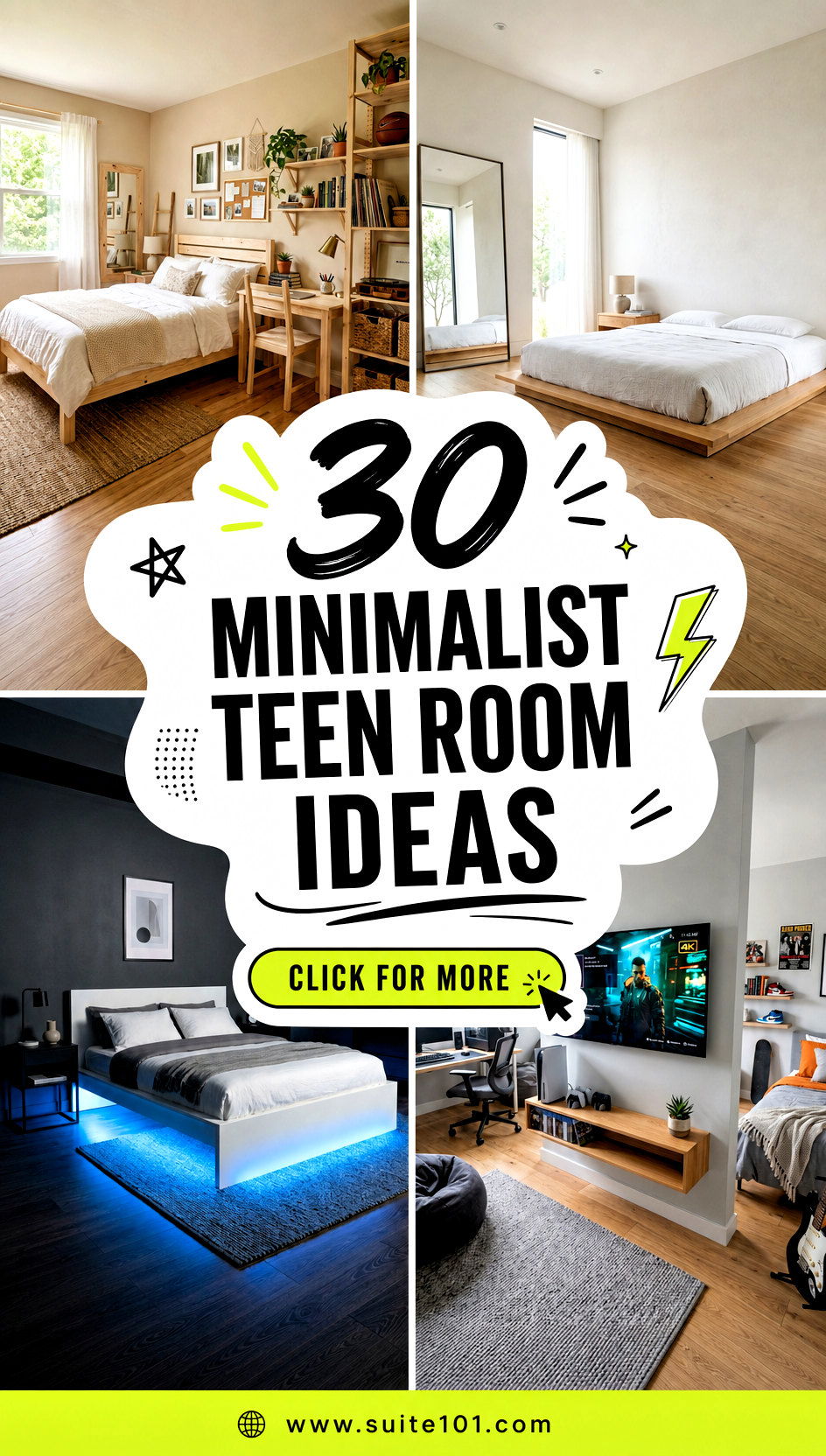 30 Minimalist Teen Room Ideas for a Calm Cool Hangout Space - 30 Minimalist Teen Room Ideas for a Calm, Cool Hangout Space