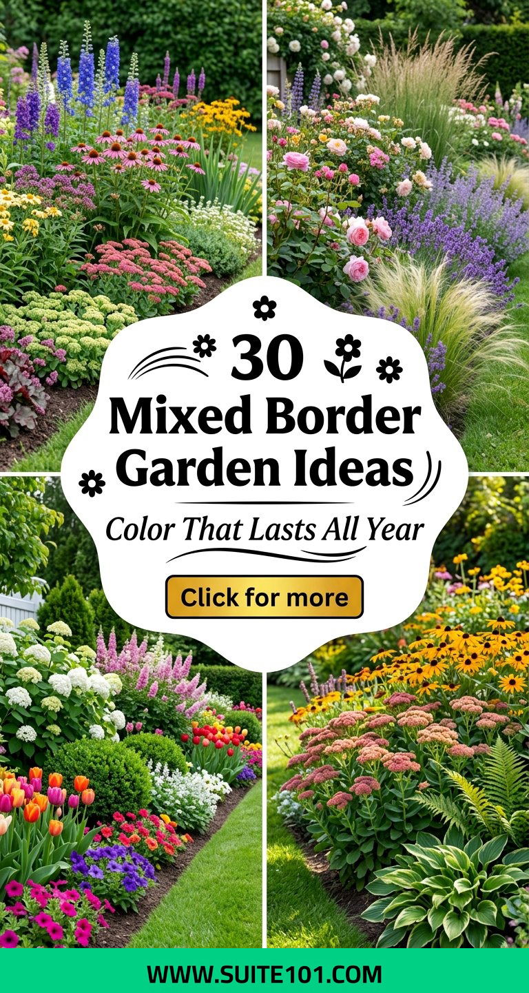 30 Mixed Border Garden Ideas for Long-Lasting Color All Season - 30 Mixed Border Garden Ideas for Long-Lasting Color All Season