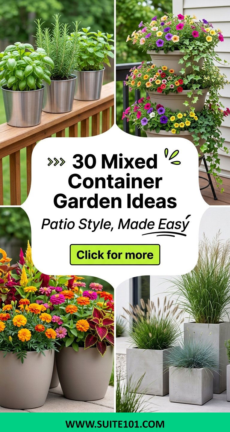 30 Mixed Container Garden Ideas for Stunning Patio Style - 30 Mixed Container Garden Ideas for Stunning Patio Style