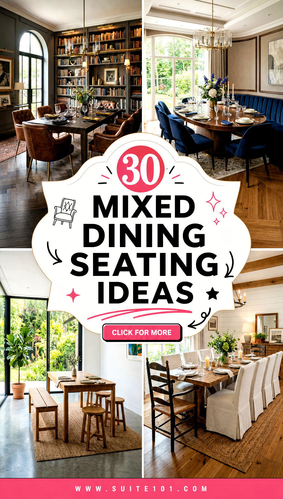 30 Mixed Dining Seating Ideas for a Bold Welcoming Table - 30 Mixed Dining Seating Ideas for a Bold, Welcoming Table