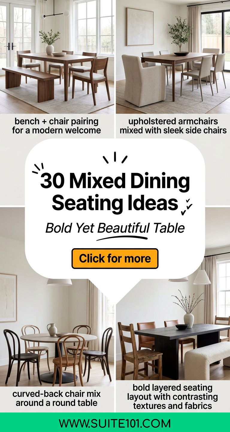 30 Mixed Dining Seating Ideas for a Bold Welcoming Table - 30 Mixed Dining Seating Ideas for a Bold, Welcoming Table