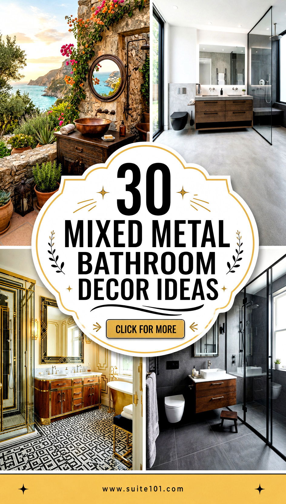 30 Mixed Metal Bathroom Decor Ideas Style With Warm Brassy Charm - 30 Mixed Metal Bathroom Decor Ideas: Style With Warm Brassy Charm