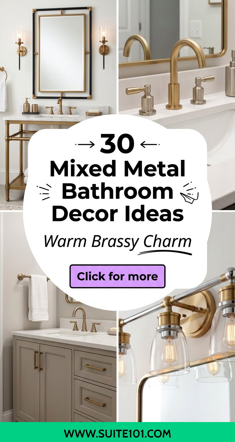 30 Mixed Metal Bathroom Decor Ideas Style With Warm Brassy Charm - 30 Mixed Metal Bathroom Decor Ideas: Style With Warm Brassy Charm